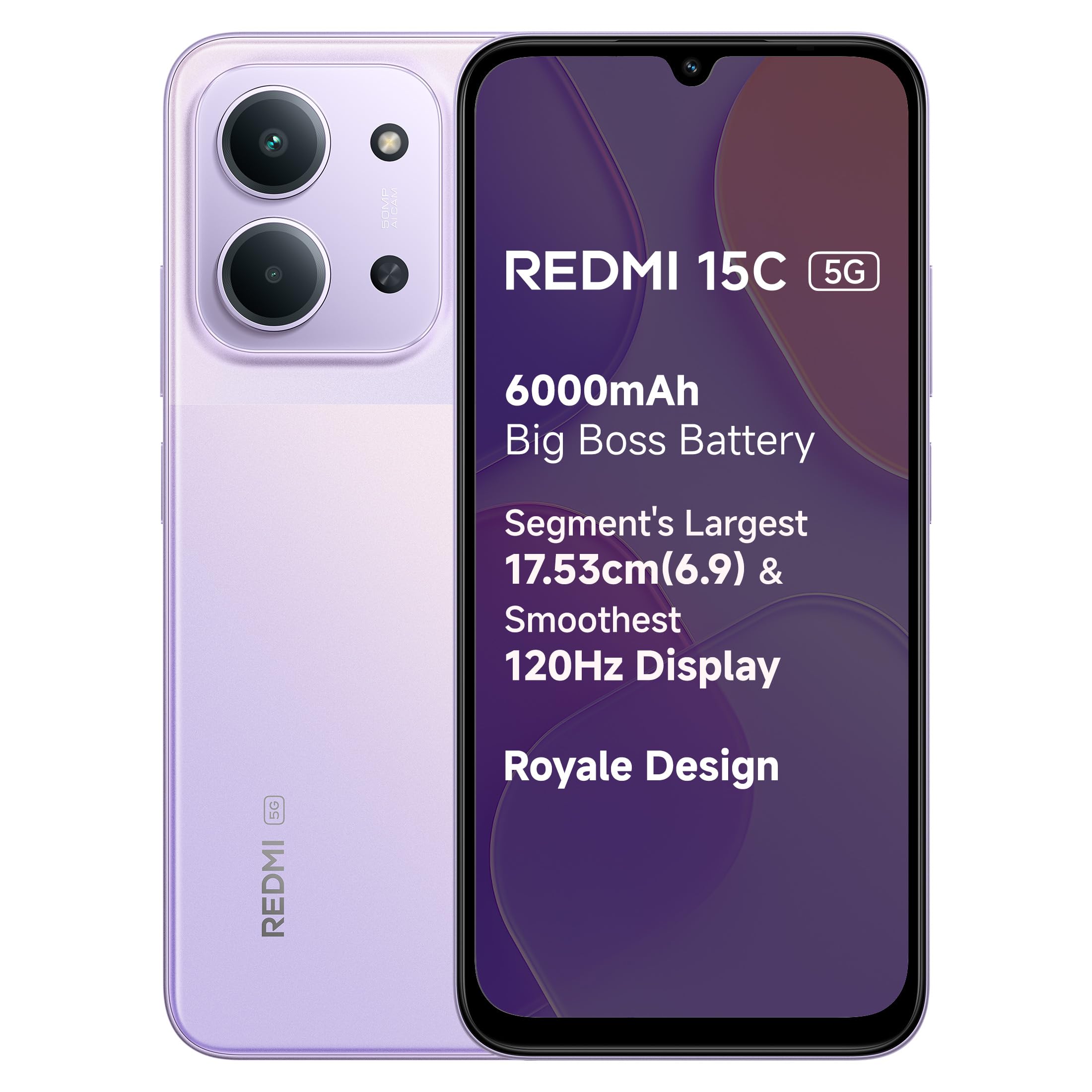 Redmi 15C 5G 8GB RAM 128GB Storage, Dusk Purple Colour