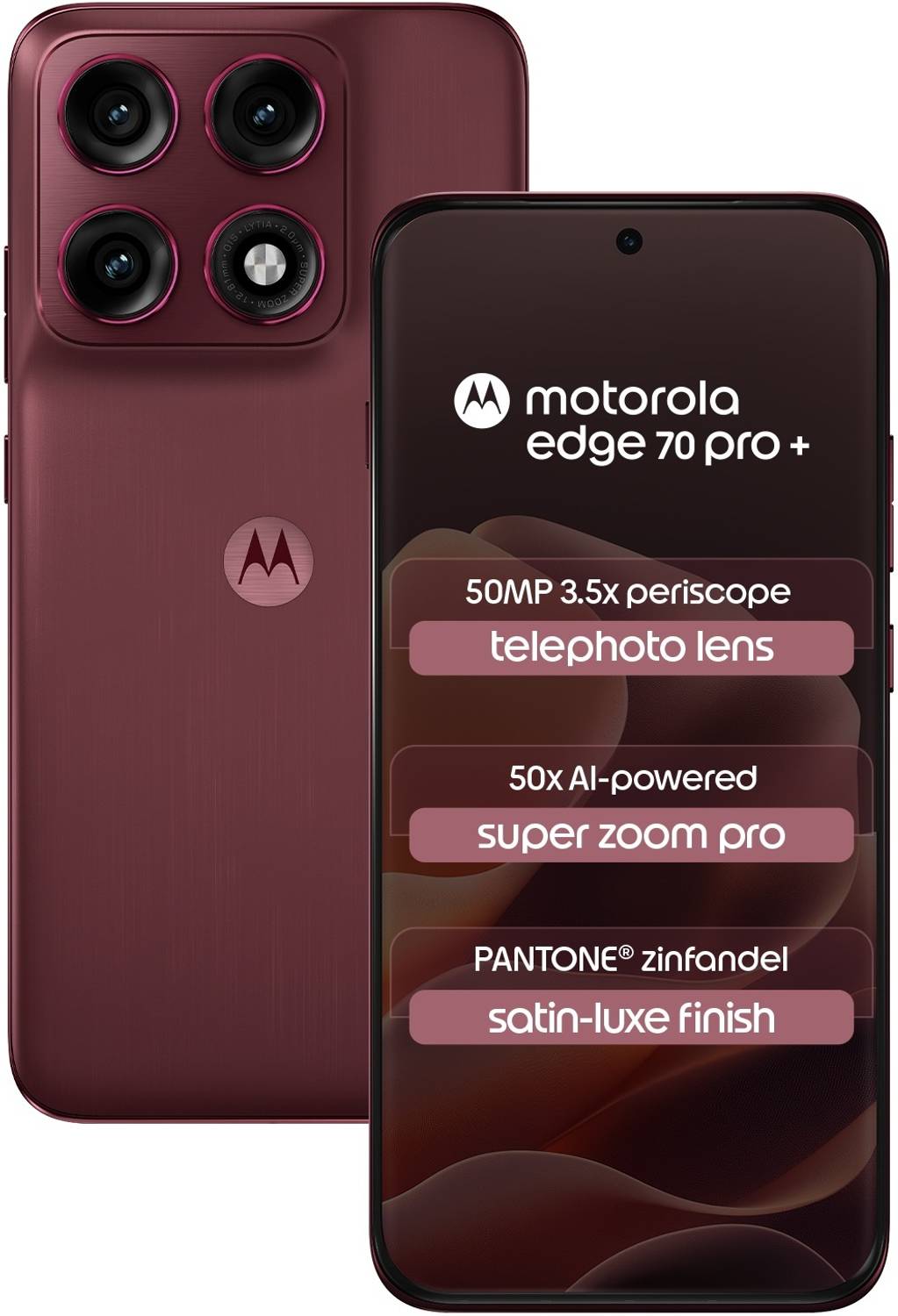 Motorola Edge 70 Pro Plus 5G 12GB RAM 256GB Storage, PANTONE Zinfandel