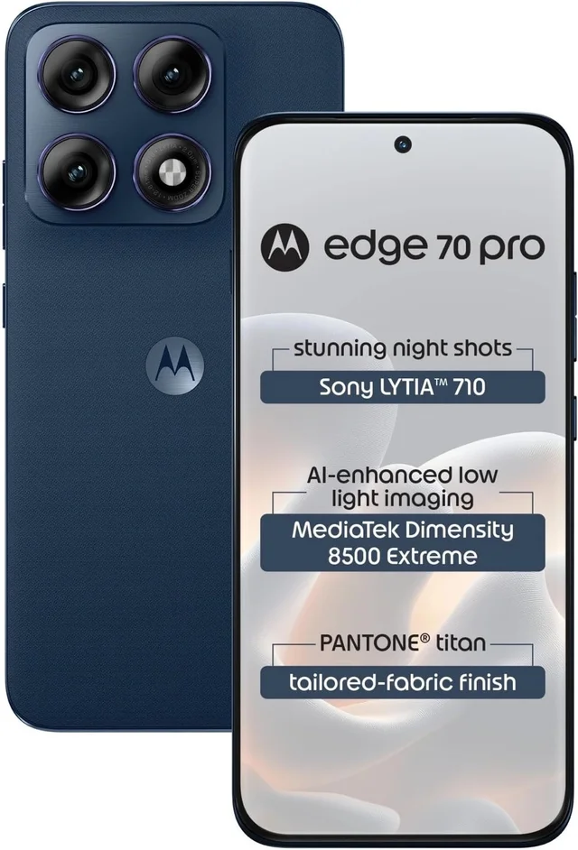 Motorola Edge 70 Pro 5G 12GB RAM 256GB Storage, Titan Blue colour
