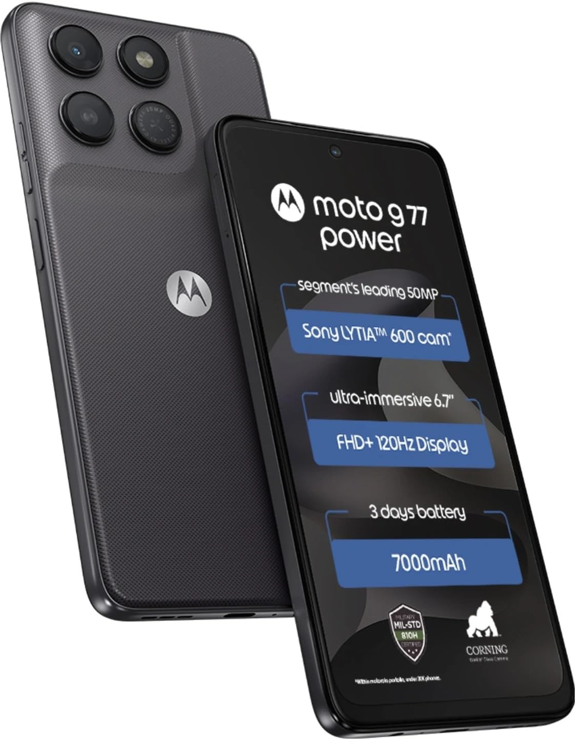 Motorola G77 Power 5G 8GB RAM 128GB Storage, Pantone Impenetrable